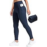 AVGO Fleece Lined Leggings Women Thermal Warm Workout Tights Winter High Waisted Tummy Control Yoga Pants with Pockets