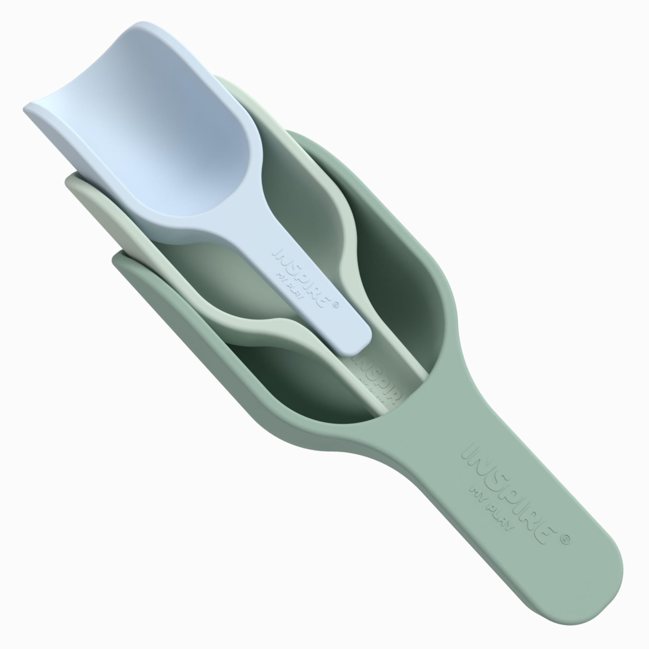 Inspire My Play - 3 x Silicone Nesting Scoops - Perfect Accessories for Sensory PlayTray - Tuff Tray Accessories - Early Development & Activity Toys - Montessori Learning Toys - Multi-Purpose Shovel