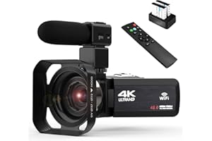 OIEXI 4k Video Camera Camcorder with 18X Digital Zoom,48MP Vlogging Camera for YouTube,3.0-inch IPS 270° Rotating Touchscreen,Microphone,Remote Control,IR Night Vision & 2 Batteries(Black)