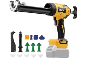 APATB Cordless Caulking Gun Compatible With DeWalt 20V Max Battery, No-Drip Caulking Gun with LED Light, Electric Caulking Gun, Filling and Sealing Tool for Windows, Doors, Floors and Walls (NO Battery)