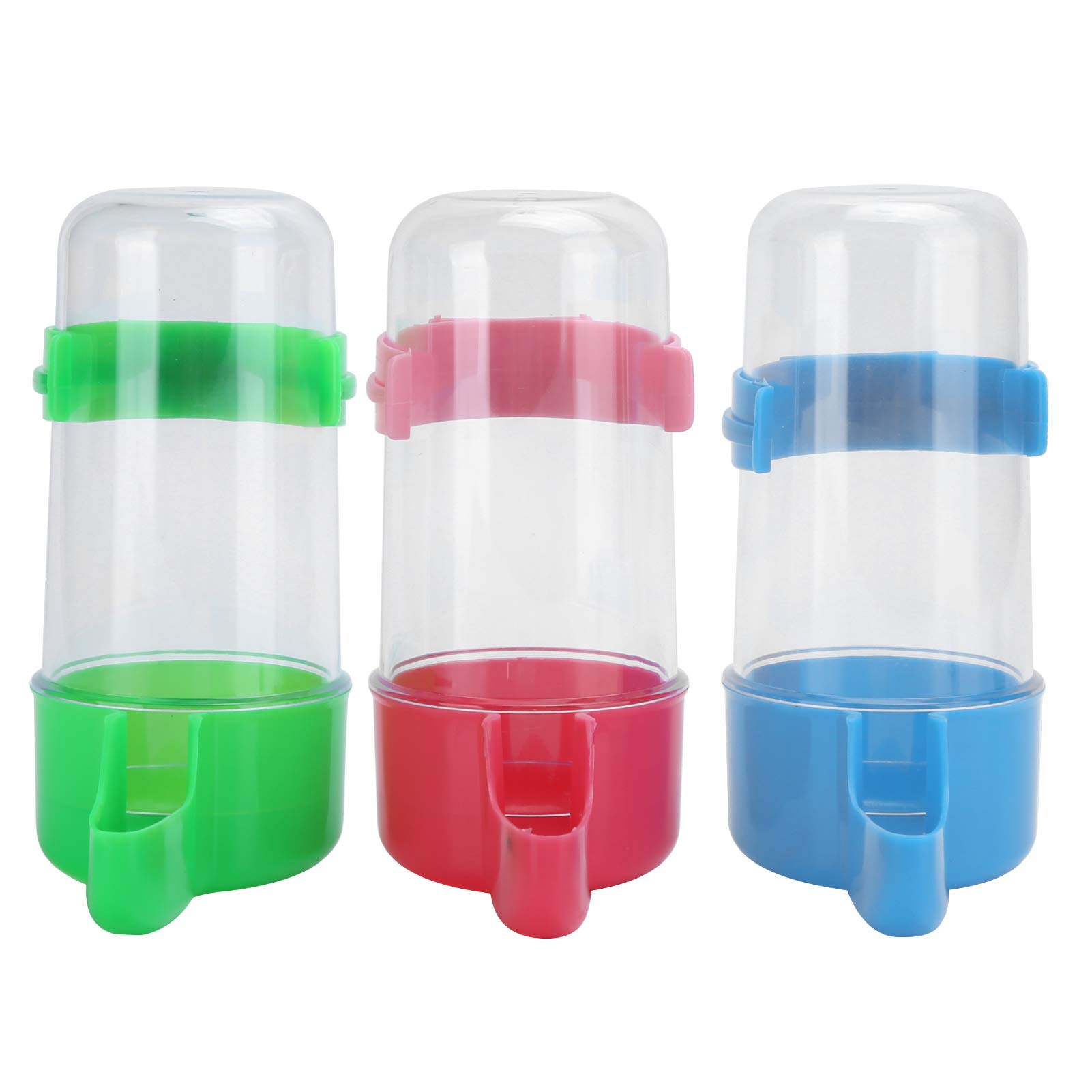3Sets Automatic Bird Feeder, Bird Water Bottle Drinker Container Food Dispenser Hanging in Birds Cage Pet Supplies for Parrots Budgie Cockatiel Lovebirds