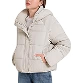 Gihuo Womens Quilted Puffer Jacket Winter Warm Hooded Bubble Coats Padded Jacket Long Sleeve Coat
