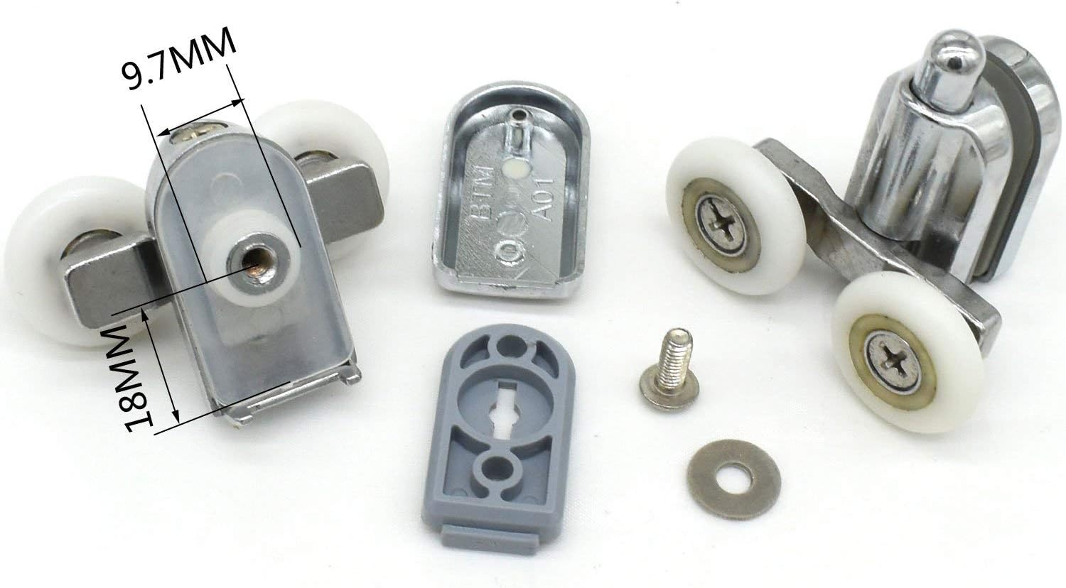 Guide Per Porta Doccia In Lega Di Zinco - 4 Pezzi, Con Ruote Da 23mm, Per Vetro 4-8mm