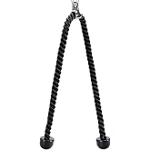 Warmroom Long Tricep Pull Down Rope Exercise Tricep Rope 55 inch Pull Down Rope with Latch Gym Cable Machine Accessories