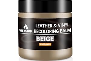 WEYSTOM Leather Recoloring Balm - Beige Leather Repair Kit for Furniture, Leather Dye, Recolor, Renew, Repair & Restore Aged, Faded, Cracked, Peeling and Scuffed Leather