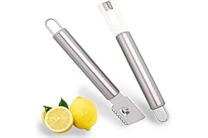 2 Piece Stainless Steel Lemon Zesters, Upgraded Lemon Zester & Channel Knife Set, Citrus Zester & Orange Peeler Tool, Premium