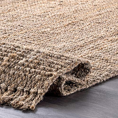 nuLOOM Hand Woven Chunky Natural Jute Farmhouse Area Rug, 6 ft Pricepulse