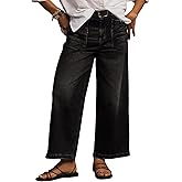 Eytino Plus Size Jeans for Women High Waisted Wide Leg Jeans Trendy Baggy Loose Stretchy Denim Pants with Pockets(1X-5X)