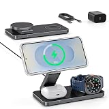 3-in-1 Charging Station for Samsung, Magnetic Fast Wireless Charger Stand Compatible with MagSafe for Galaxy S26/S25/S24/S23/Z Fold/Flip Series, Galaxy Watch Ultra/8/7/6/5, Galaxy Buds Pro/4/3/2