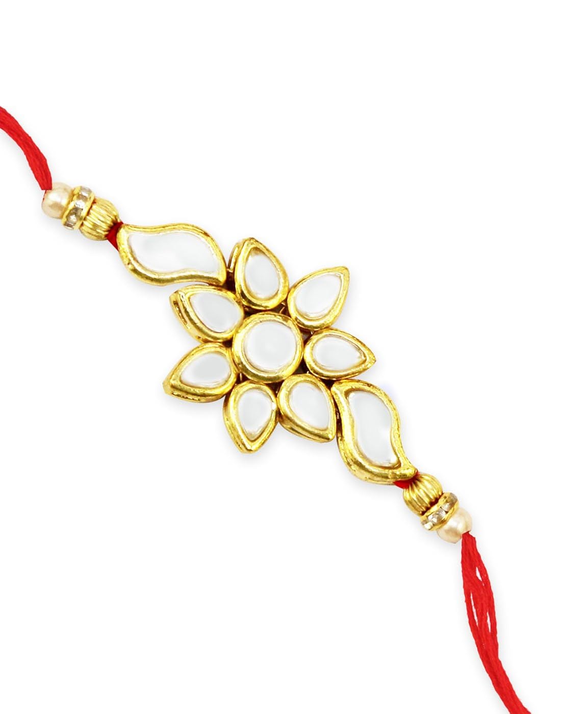 karatcart goldplated kundan rakhi for brother.