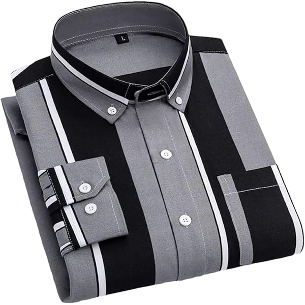 トップス STRIPED REGULAR COLLAR SHIRT S/S TYPE-2 Amazon.com: Men's Striped Shirt Long Sleeve Business Casual Square