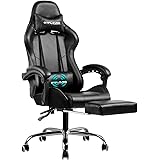 GTPLAYER Gaming Chair,Computer Chair with Footrest and Lumbar Support, Height Adjustable Gaming Chair with 360°-Swivel Seat a