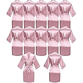 goodmansam 12 Pcs Silky Satin Kimono Robes Bride Bridesmaid Bathrobe for Women Short Sleepwear for Wedding Birthday Party