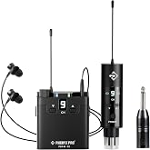 Phenyx Pro Compact UHF Stereo Wireless in-Ear Monitor System PDP-M | 4 Hour Runtime, Transmitter &amp; Beltpack Receiver, 16 Frequencies, Up to 200 ft, Rehearsals, Bands, Live Performance