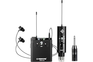 Phenyx Pro UHF Wireless in-Ear Monitor System, Professional IEM System w/Stereo Monitoring, 16 Frequencies, 200 ft Range, Transmitter & Beltpack Receiver for Studio, Bands, Live Performance (PDP-M)