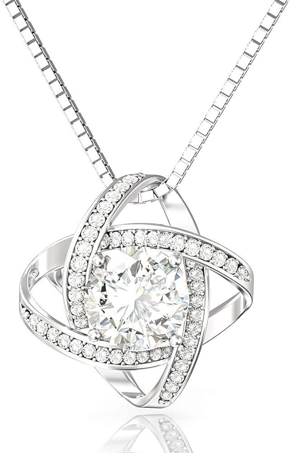 Amazon ネックレス レディース 惑星ペンダント Carovski シルバー925純銀 最高級ジルコニア採用 プラチナ仕上げ アレルギー対応 プレゼント 誕生日 母の日 記念日 銀星 ネックレス 通販