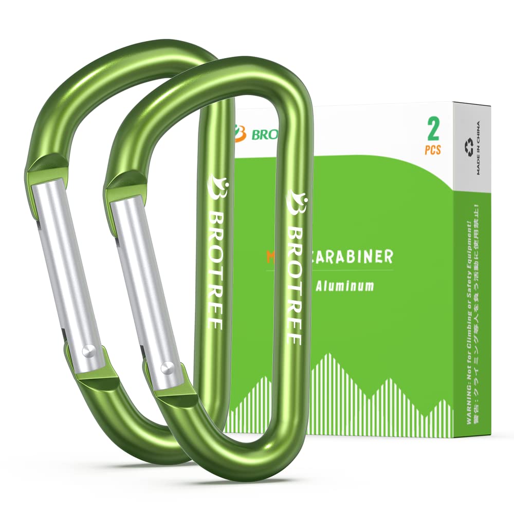 BROTREE Small Carabiner Clips Mini Aluminum Carabiner - 6cm D-Ring
