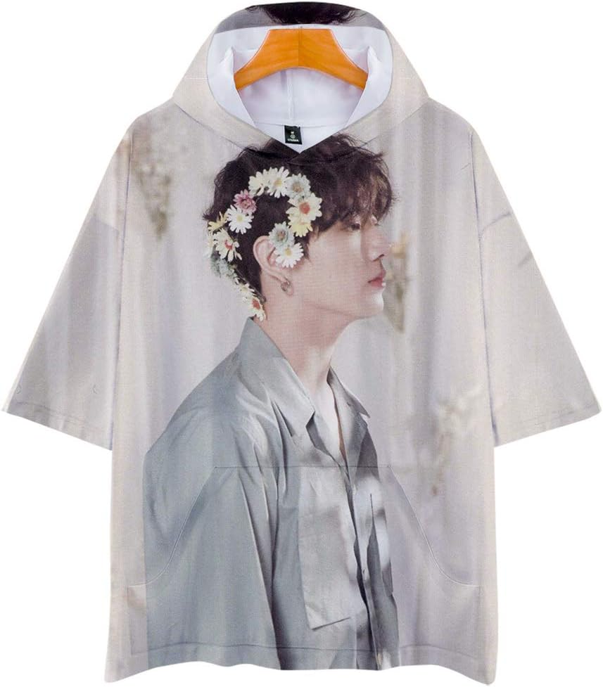 APHT Unisex BTS 3D Hoodie Short Sleeve T-Shirt for Men Women Teen Bangtan Boys Jin Suga J-Hope RM Jimin V Jung Kook Summer Tops Sweater Pullover Jackets