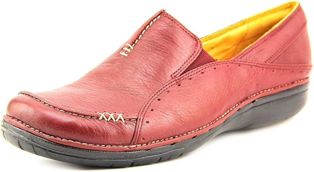 Unstructured By Clarks Un.Buckle Womens Size 10 Red Leather Loafers