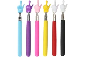 ZECKZOIN Telescopic Teachers Pointer, Mini Hand Pointers Finger Pointer Stick Classroom and Presentation Finger Pointer for Elementary School Kindergarten Teacher(6 Pcs)
