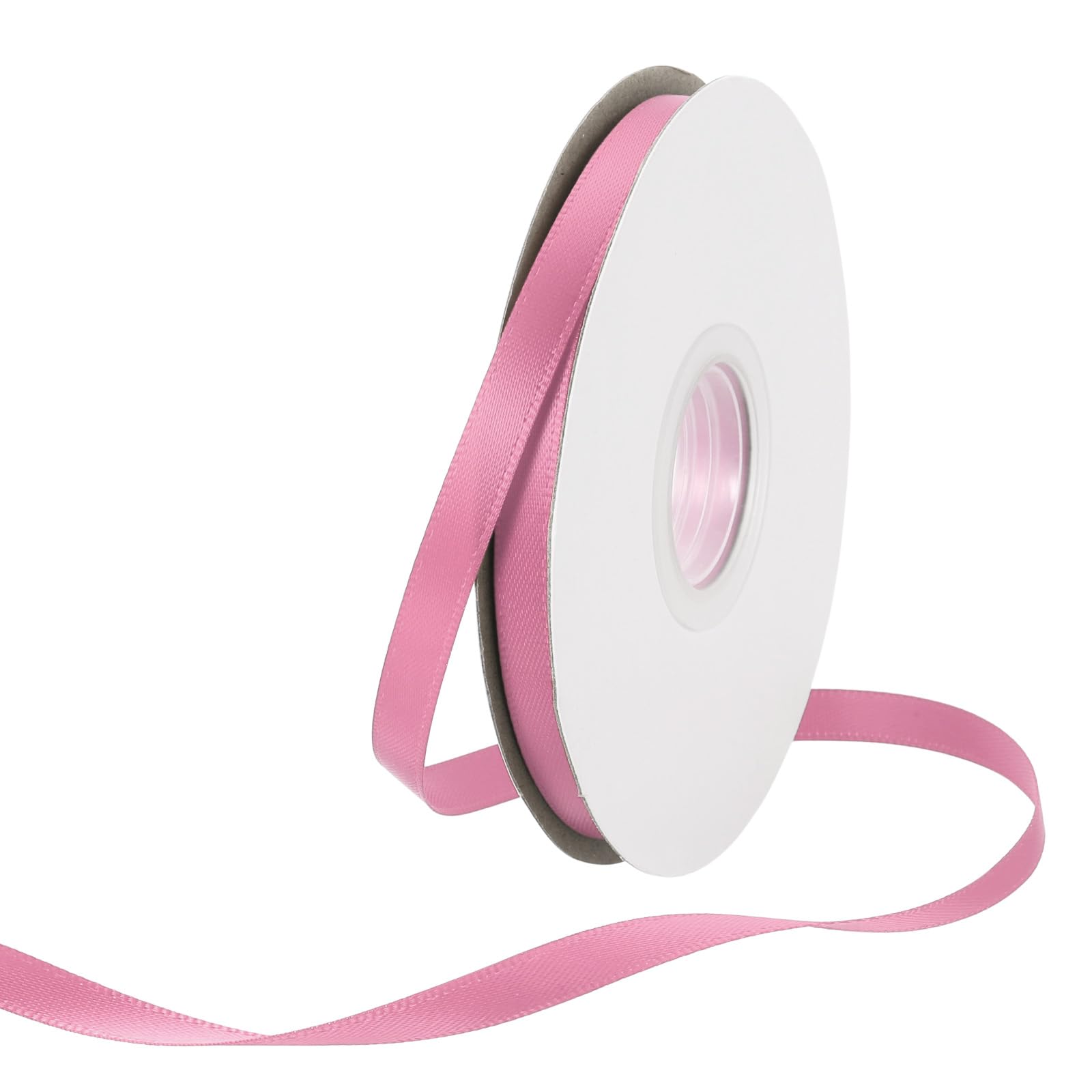 Rebower 6mm Satin Ribbon 46m Thick Double Face Grosgrain Silk Ribbon, [for Gift Wrapping, Hair Bows, Wedding, Cake, Flower] - 50 Yard/150ft/ Pink — image 1