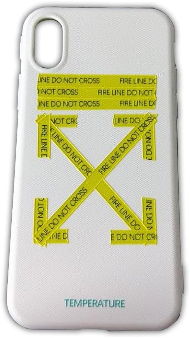 Off White OW Spoof Stickers Logo Mobile Phone Case for Apple iPhone 10 X Generation White Color