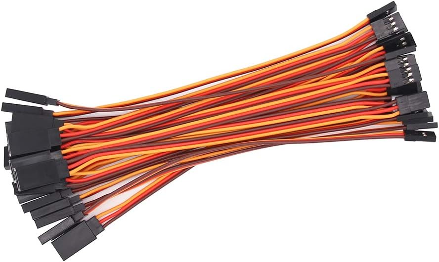 OliYin 20pcs 22awg 60 Cores Male to Female 5.90inch Lead Plug Servo Extension Wire Cable Line for RC Model Aircraft Stranded Futaba JR