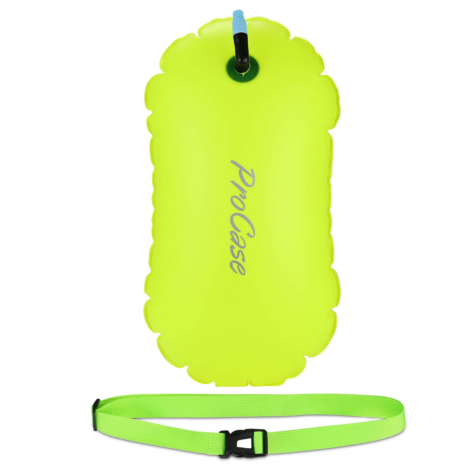 ProCase Highly Visible Swim Buoy, Lightweight Tow Float with Adjustable Waist Belt for Open Water Swimming, Kayaking, Snorkelling, Training -Neonyellow