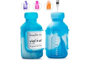 VIAL SAFE | The Most Trusted Insulin Vial Protector Case/Sleeve for Diabetes | Never Risk Breaking an Insulin Bottle | Fits 10mL Humalog, Humulin, NovoLog, NovoRapid, Novolin | 2-Pack, Tie Dye Blue