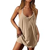 Ebifin Women's Summer Mini Dress Casual Workout Tennis Dress with Shorts Sleeveless Althletic Dresses
