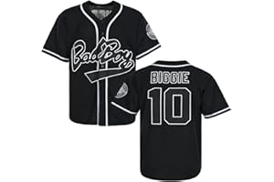 KYNKOW PARTYJERSEY Men's Smalls Jersey #10 Bad Boy 90s Hip Hop Clothing Black White Stitched Movie Baseball Jersey