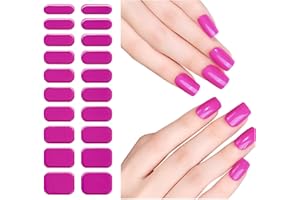 BELOVEDONE Semi Cured Gel Nail Strips, Hot Pink 20 PCS Gel Nail Stickers Required UV Nail Lamps Light Gel Nail Wraps Salon-Quality Long Lasting Easy to Use for Home Nails DIY