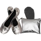 Nexoria Foldable Flats for Women, Foldable Ballet Flats Shoes for Purse, Portable Roll Up Shoes with Zipper Pouch, Stylish Comfortable &amp; Non-Slip Portable Women Flat for Weddings, Office, Travel