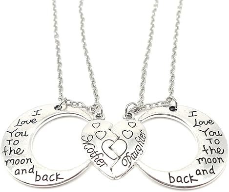 mother daughter moon necklace