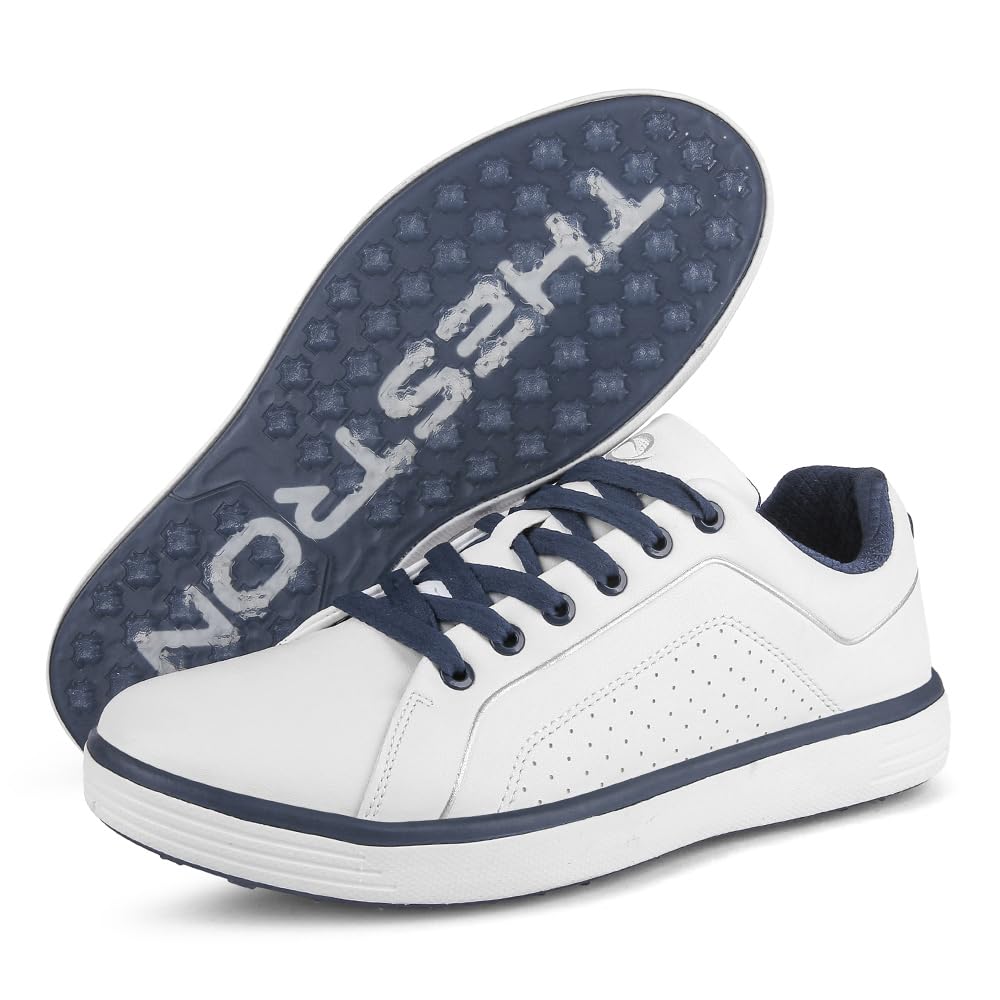 Photo 1 of Zakey Spikeless Golf Shoes Men Professional Golf Foowears Luxury Walking Footwears for Golfers Outdoor (13,WhiteBlue)