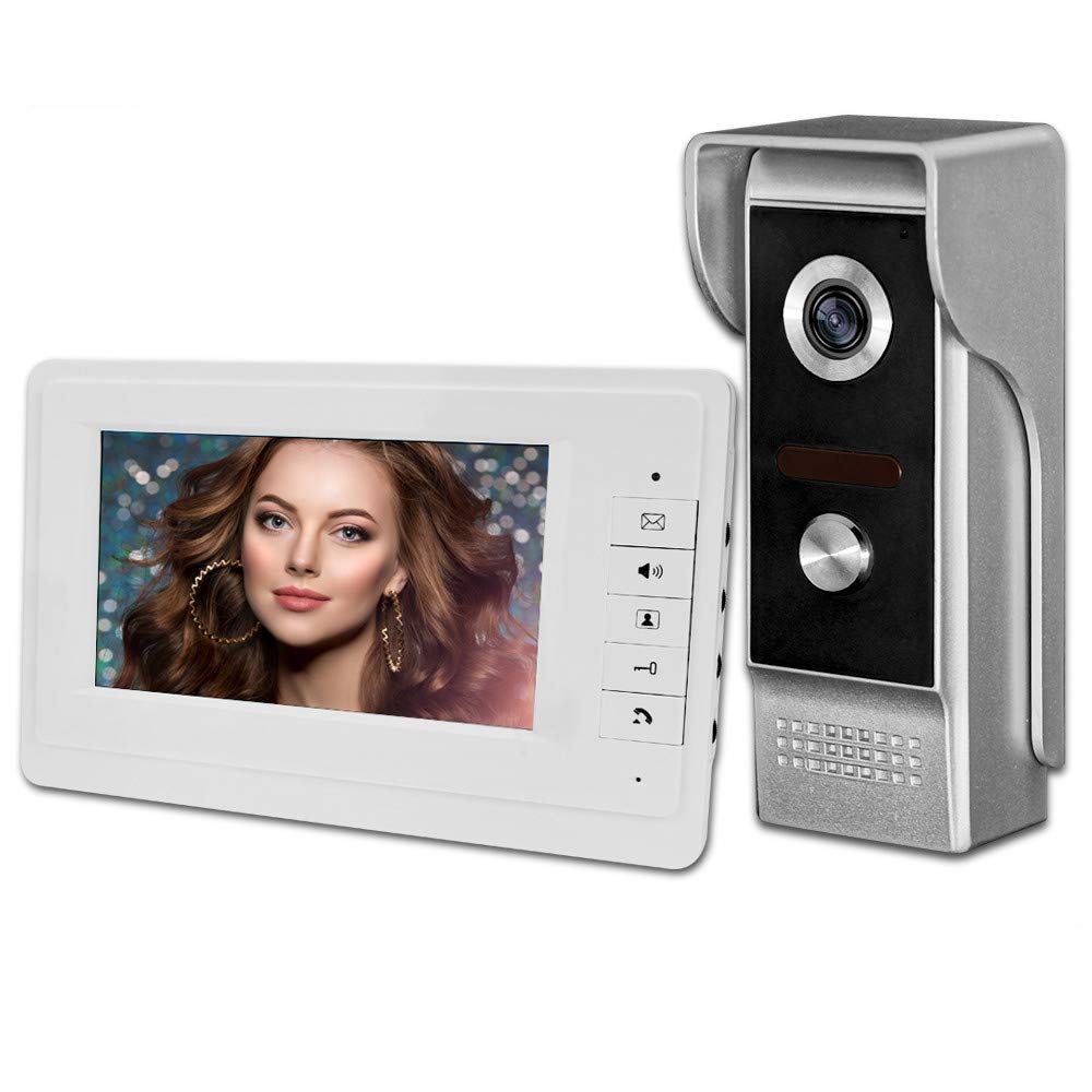 uoweky Video Intercom Doorbell 7''TFT LCD Wired Video Door Phone System (1 Camera 1 Monitor)