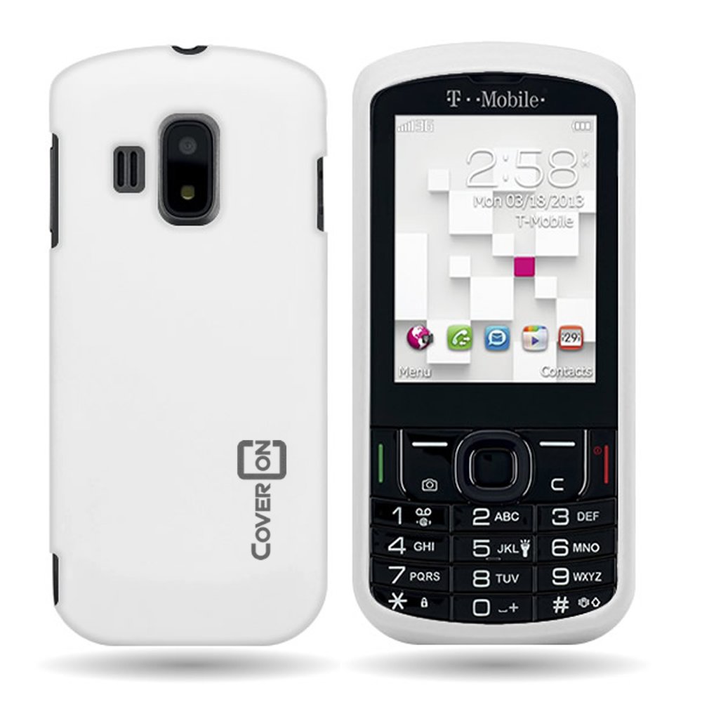 Amazon.com: CoverON Hard Rubberized Slim Case for Alcatel T-Mobile Sparq II  - with Cover Removal Pry Tool - White: Cell Phones & Accessories