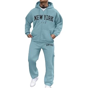 Vividcrate Men's Casual Athletic Tracksuit Long Sleeve Sweatsuit Set Full Zip Running Jacket and Pants 2 Piece Outfits