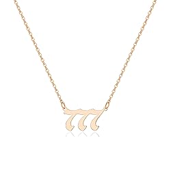 Tavuala Angel Number Necklace For Women, 18K Rose