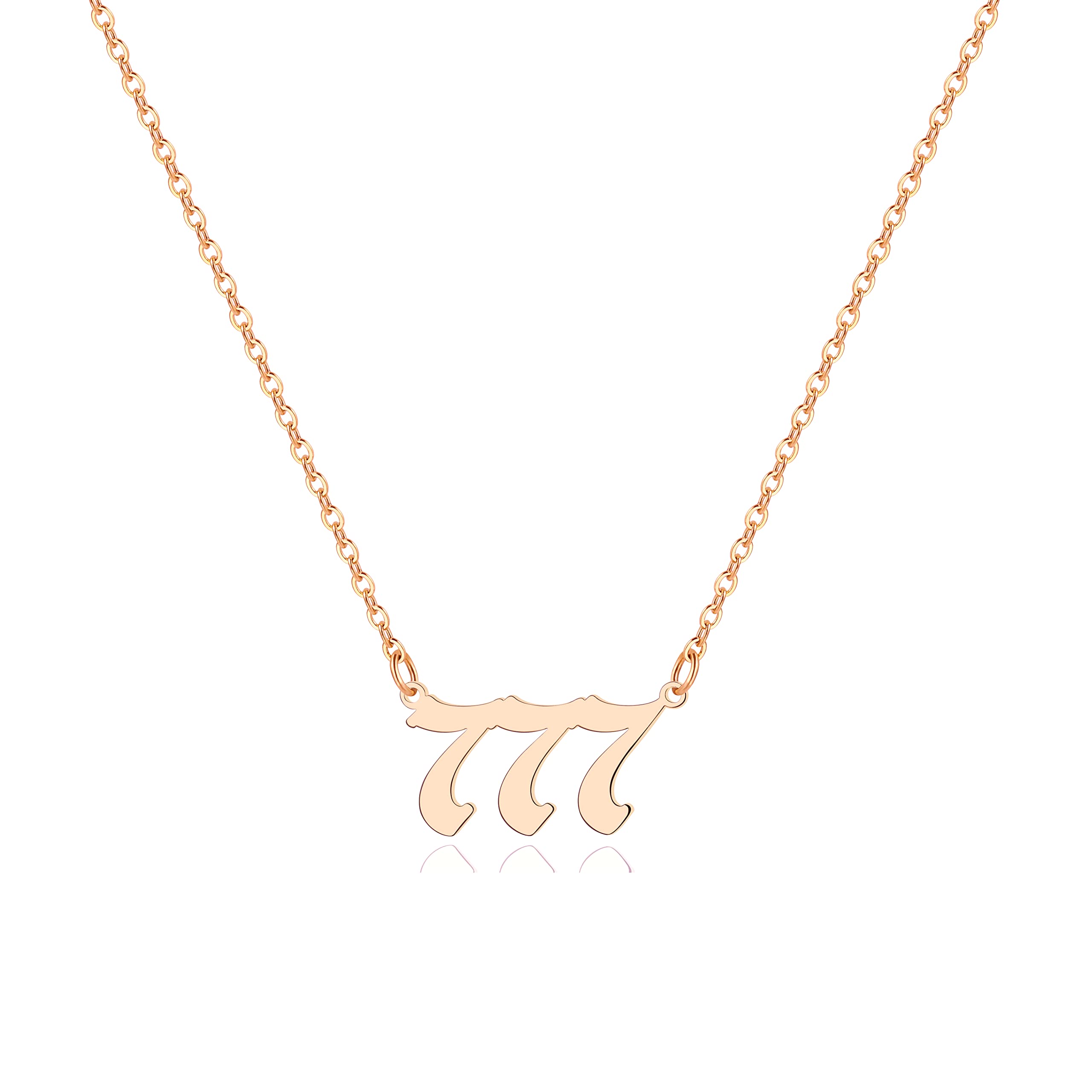 Tavuala Angel Number Necklace For Women, 18K Rose