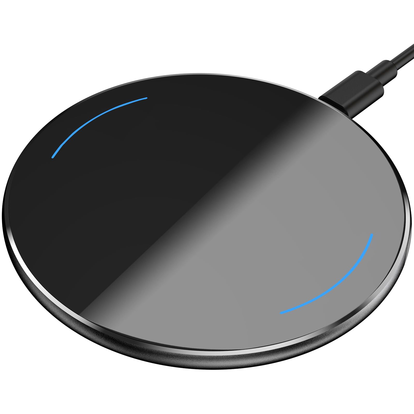 TOZO W1 New Anti-Slip Aircraft-Grade Aluminum Wireless Charger 15W Max Fast Wireless Charging Pad Compatible with iPhone 17/17 Pro/17 Pro Max/Air/16/15/14/SE Series, Samsung Galaxy S25/S24/S23, Black