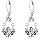 925 Sterling Silver Vintage Oxidized Celtic Dangle Drop Earrings Jewelry Gifts for Women Her