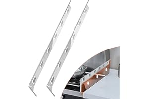 ITSNIO Stove Gap Covers, 25.6" Long & 0.4" Wide Stove Counter Side Gap Guards, Oven Gap Filler with Aluminium, Heat Resistant and Easy to Clean, Range Trim Kit, Left and Right 2 PCS(Silver)