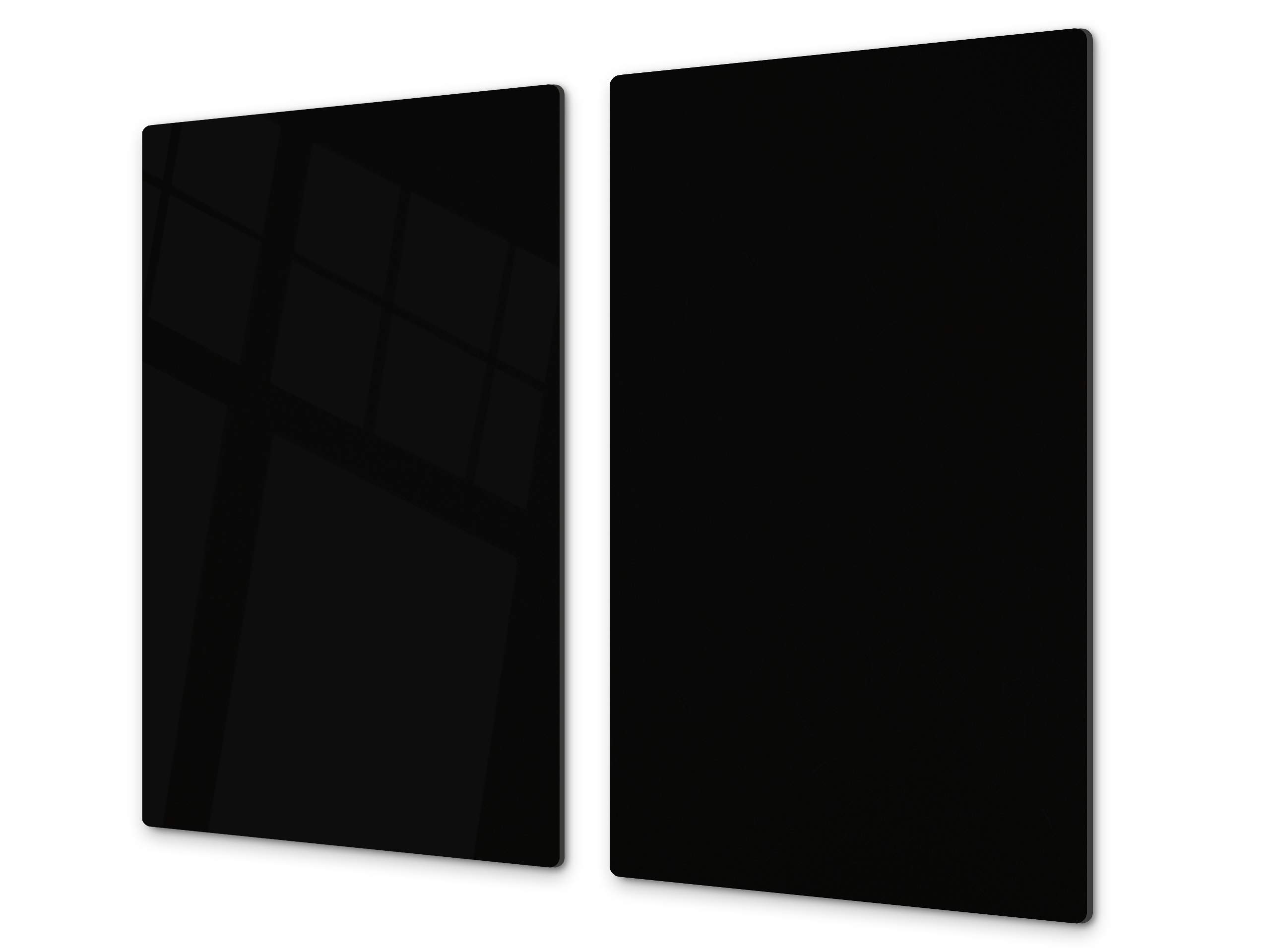 Tempered Glass Kitchen Board – Impact & Scratch Resistant; Measures: Single: 23,62” x 20,47”; Double: 2 x 11,81” x 20,47”; D17 Black and White: Black