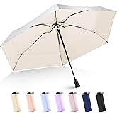 LEAGERA UPF 50+ Mini Umbrella for Travel - Compact Folding Sun Umbrella for Walking Summer Lightweight Purse Small Umbrellas for Women Girls