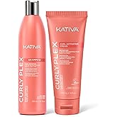Kativa Curly Plex Bundle Shampoo 8oz + Activator Cream 8oz | All Curls Types | Curl Definition & Reconstruction | With Nano-Bond Complex, Shea Butther & Flax Seed