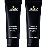 Lumin Charcoal Face Wash for Men, Daily Detox Cleanser, Hydrating Facial Wash w Activated Charcoal, Exfoliates & Unclogs Pores, Oil Control, Refreshing Skincare for Normal & Sensitive Skin, 2 Pack