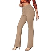 Benfoly Stretch Wide Leg Dress Pants Women Wrinkle Free Adjustable Waisted Business Work Office Trousers Casual Slacks