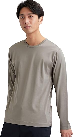 Amazon グリーンレーベルリラクシング Csn オーガニック クリア クルー カットソー 長袖 メンズ Tシャツ カットソー 通販