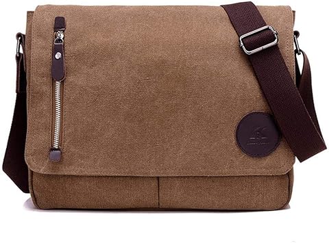 sechunk vintage military leather canvas laptop bag messenger bags medium